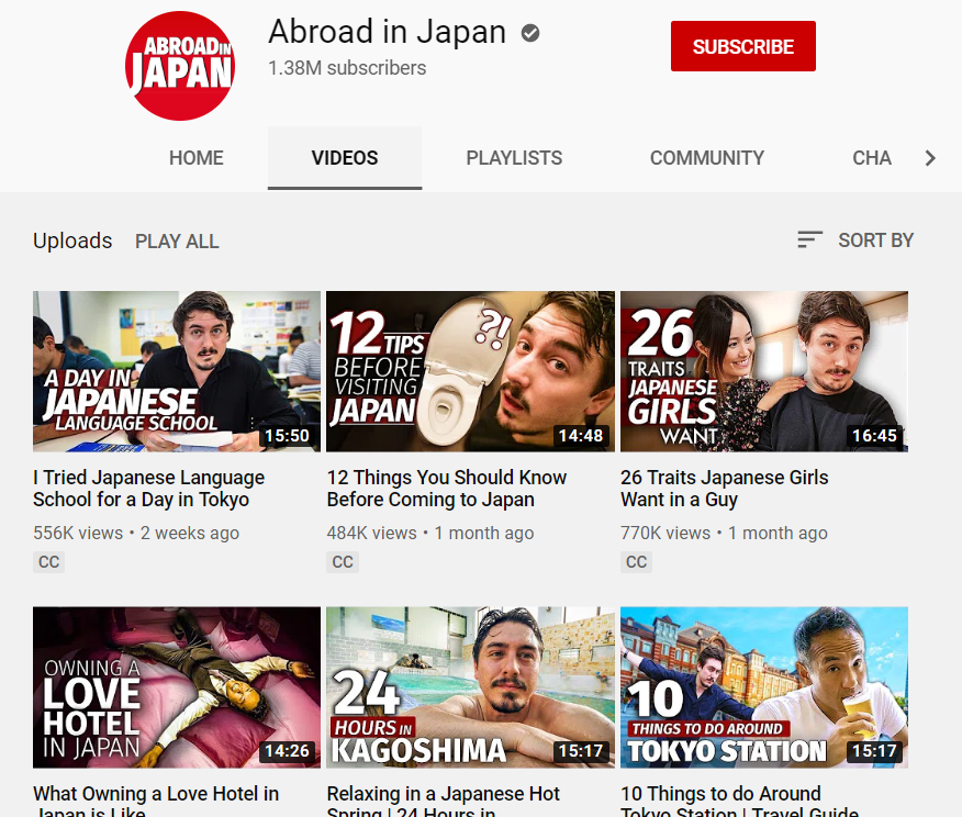top 50 youtube channels to learn japanese - abroad in japan