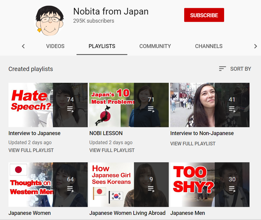 top 50 youtube channels to learn japanese - nobita from japan