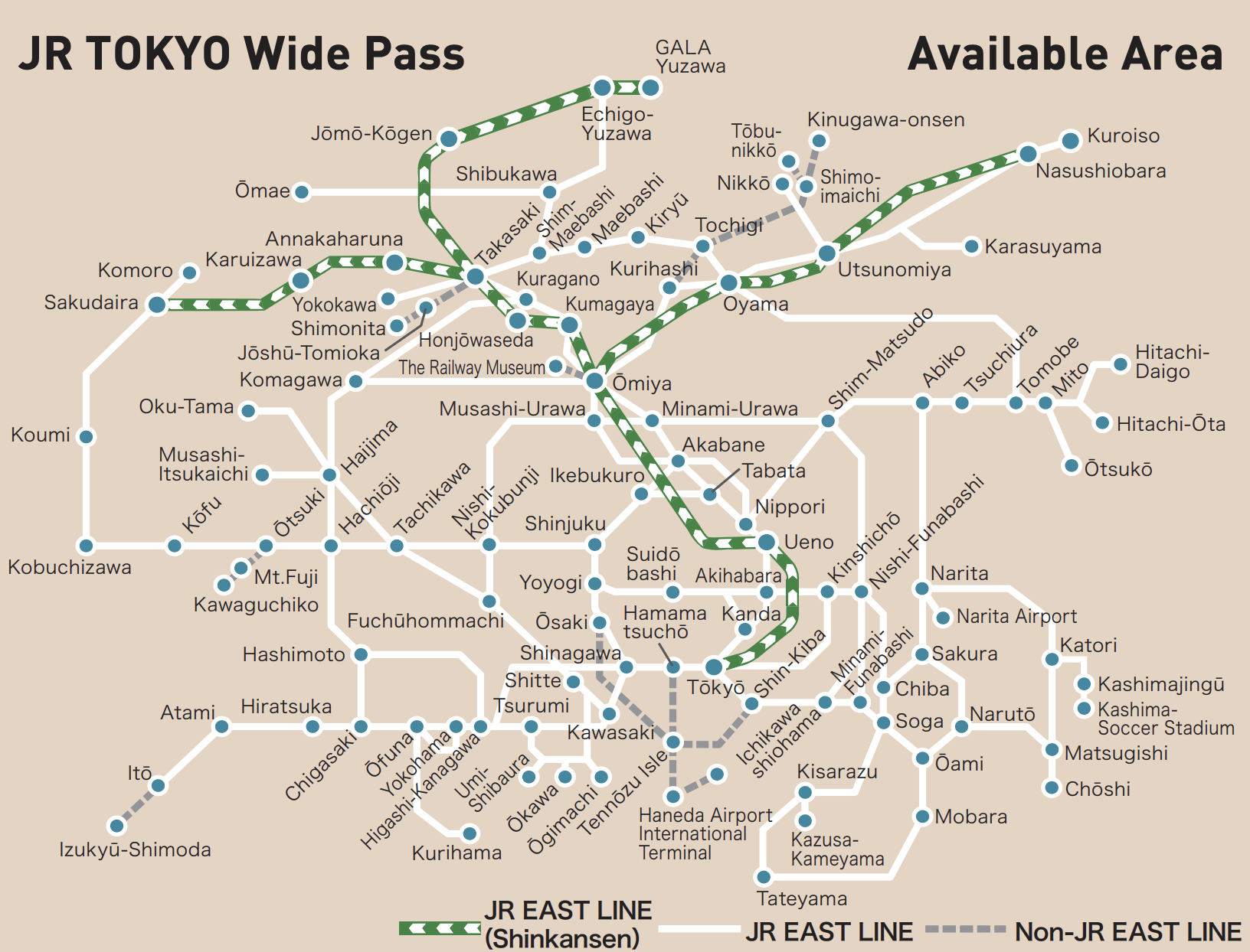 day trips jr pass tokyo