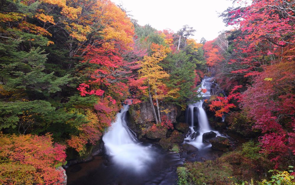 nikko tochigi ryuzu waterfall in the autumn