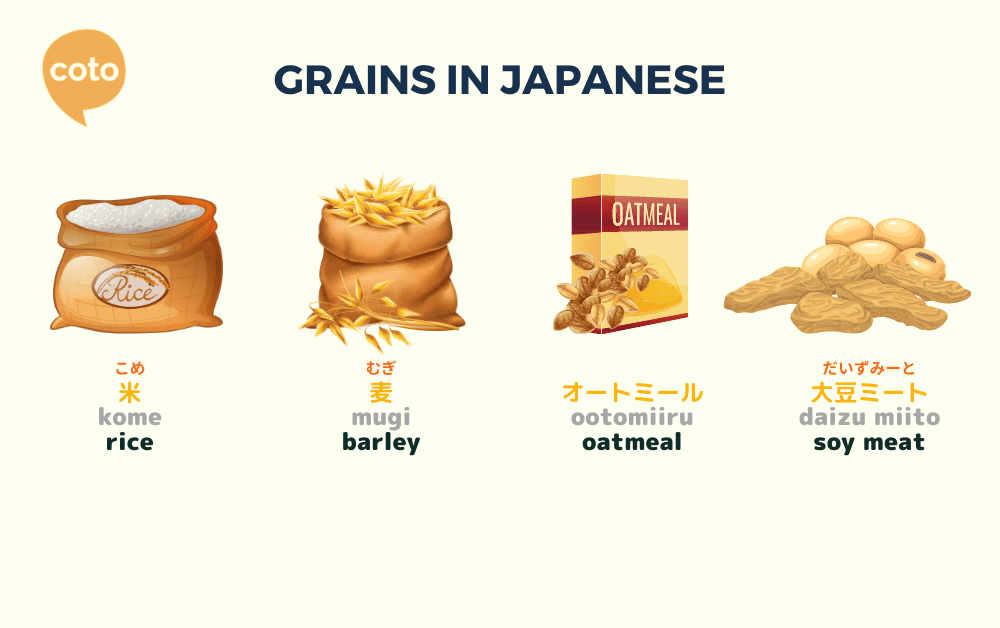 Types of grains in Japanese