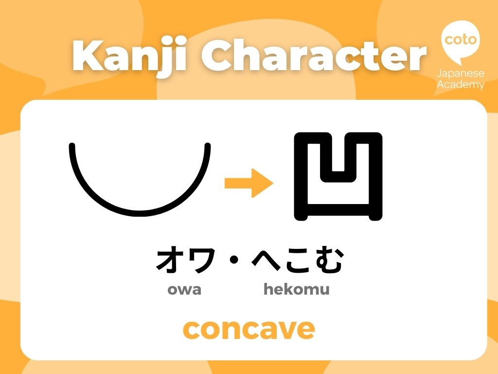 7. 凹 (オワ; へこむ): Concave (Owa/Hekomu)