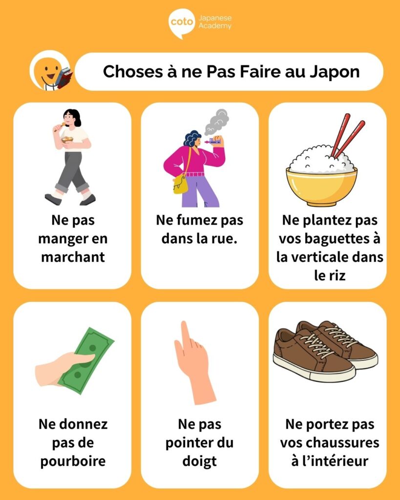 Choses à ne Pas Faire au Japon 
