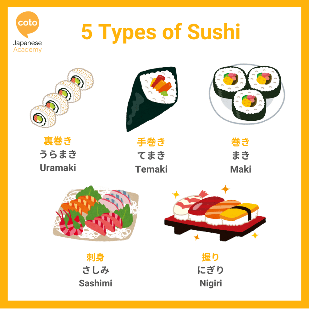 types of sushi in japanese