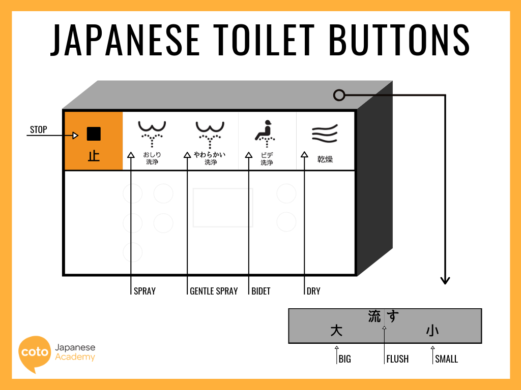 japanese toilet button infographic