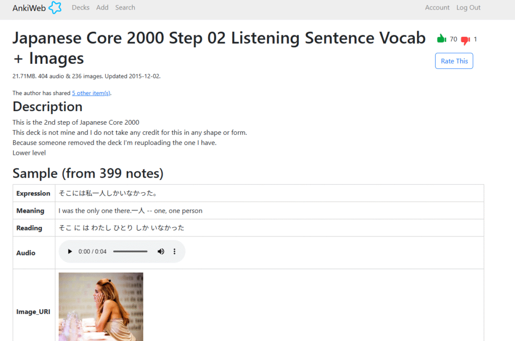 2. Japanese Core 2000 Step 02 Listening Sentence Vocab + Images