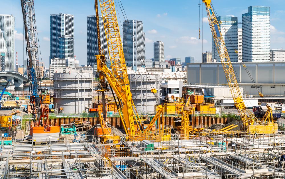 Large Japanese construction site in Central tokyo