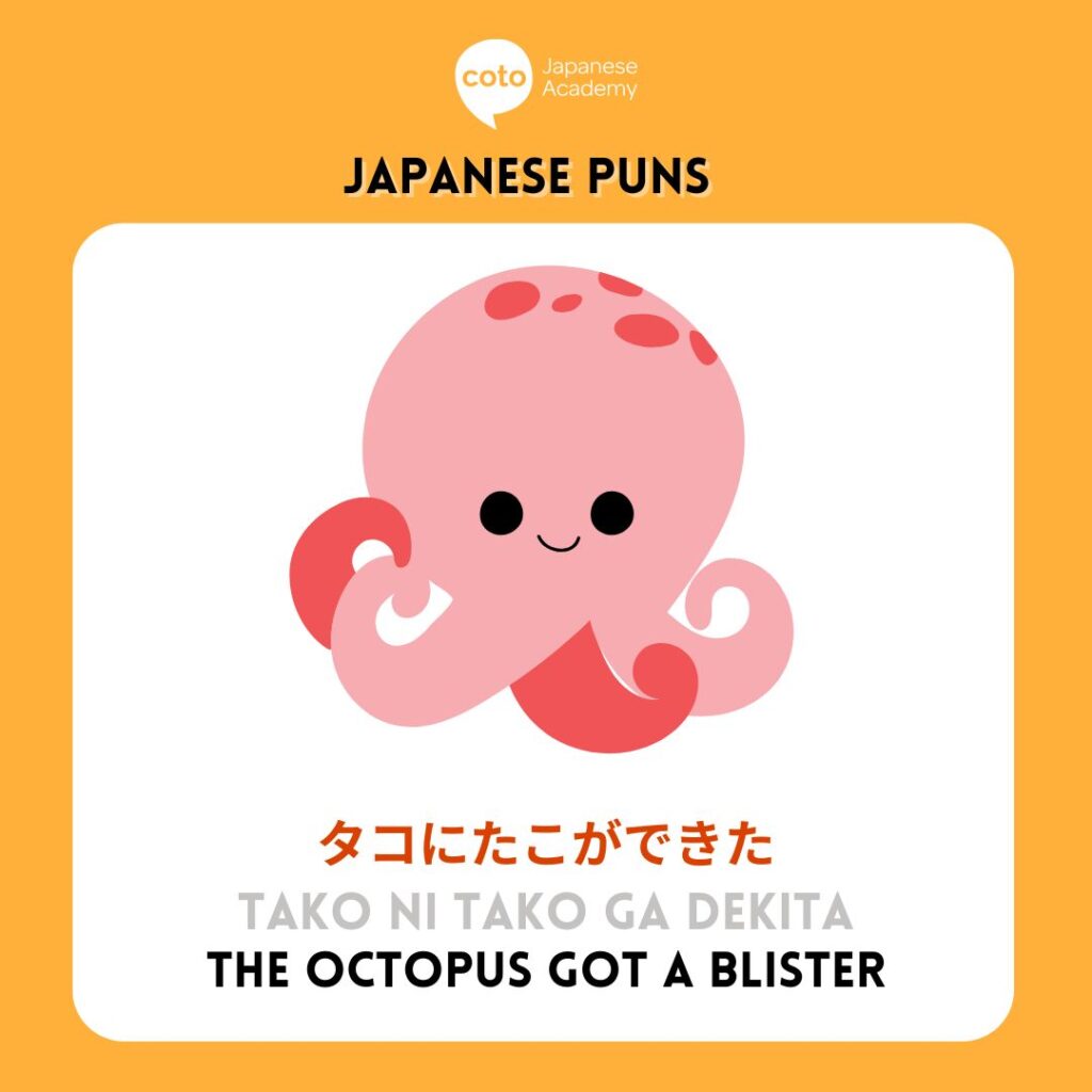 japanese pun about octopus getting a blister