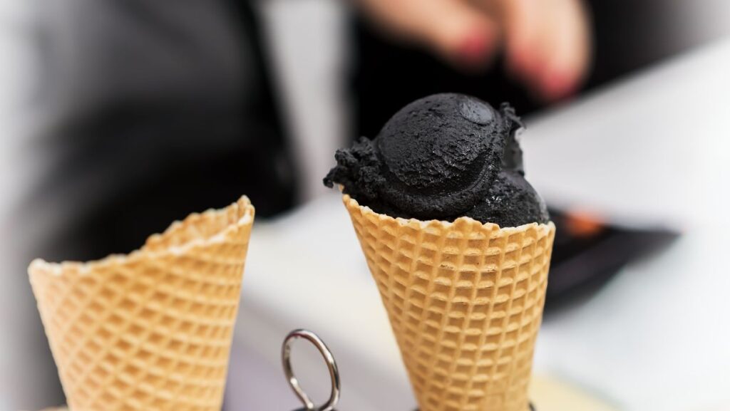 charcoal ice cream in japan