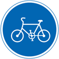Japanese street sign indicating the road can only be used by bikes
