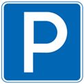 Japanese road sign which indicates parking is allowed