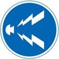 Japanese road sign indicating drivers to sound horn