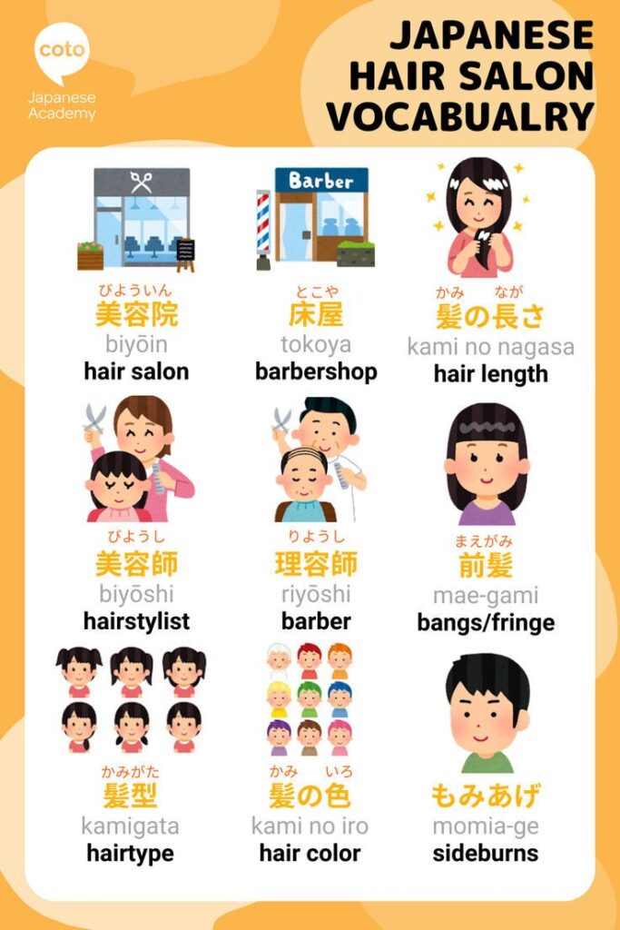 Vocabulary for getting a haircut in Japan