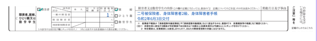 3. Deduction for the disabled, widows, single parents, and working students in nenmatsu chosei