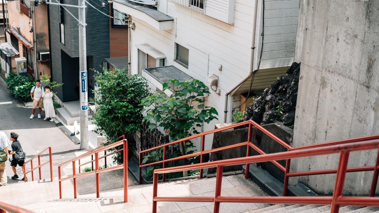 Famous stairs at Suga Shrine that inspried the scene from the anime, Kimi no Wa. A must visit place for anime fans.