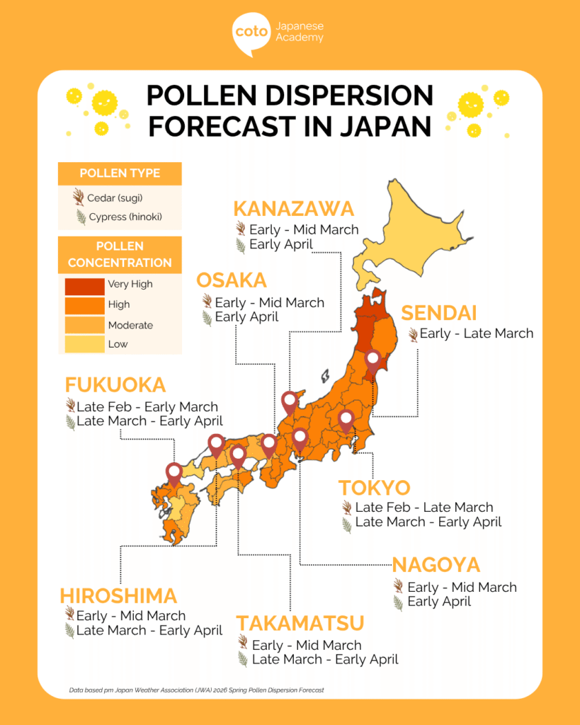 pollen dispersion forecast japan